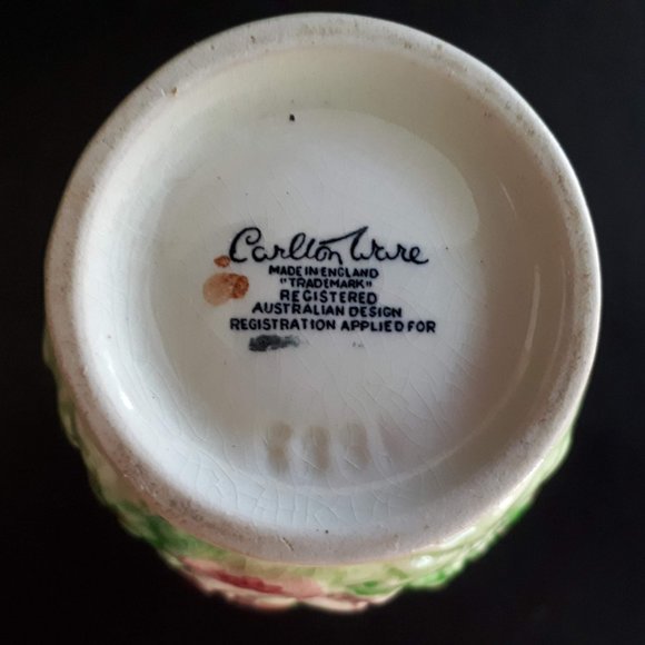 Vintage Carlton ware green Fox glove sugar cup and saucer - Picture 8 of 10